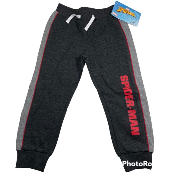 Marvel Other - NWT Spider-Man fleece charcoal gray jogger size 3T